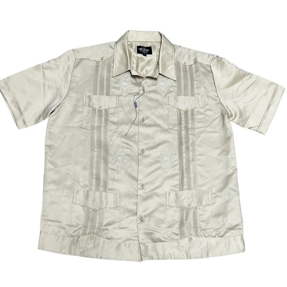El General Other - El General Men's 3XL Western Shirt Tan Beige Short Sleeve Shiny Button New NWD